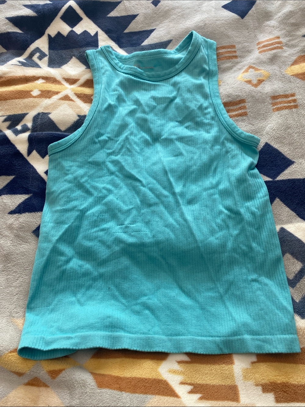 No Boundaries Aqua Ribbed Tank Top for Kids
